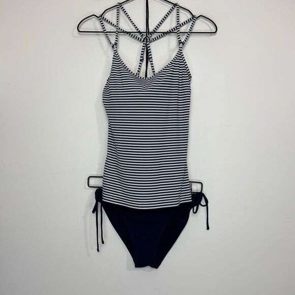 Athleta Rib Stripe Tankini Set 34B/C S - Picture 1 of 10